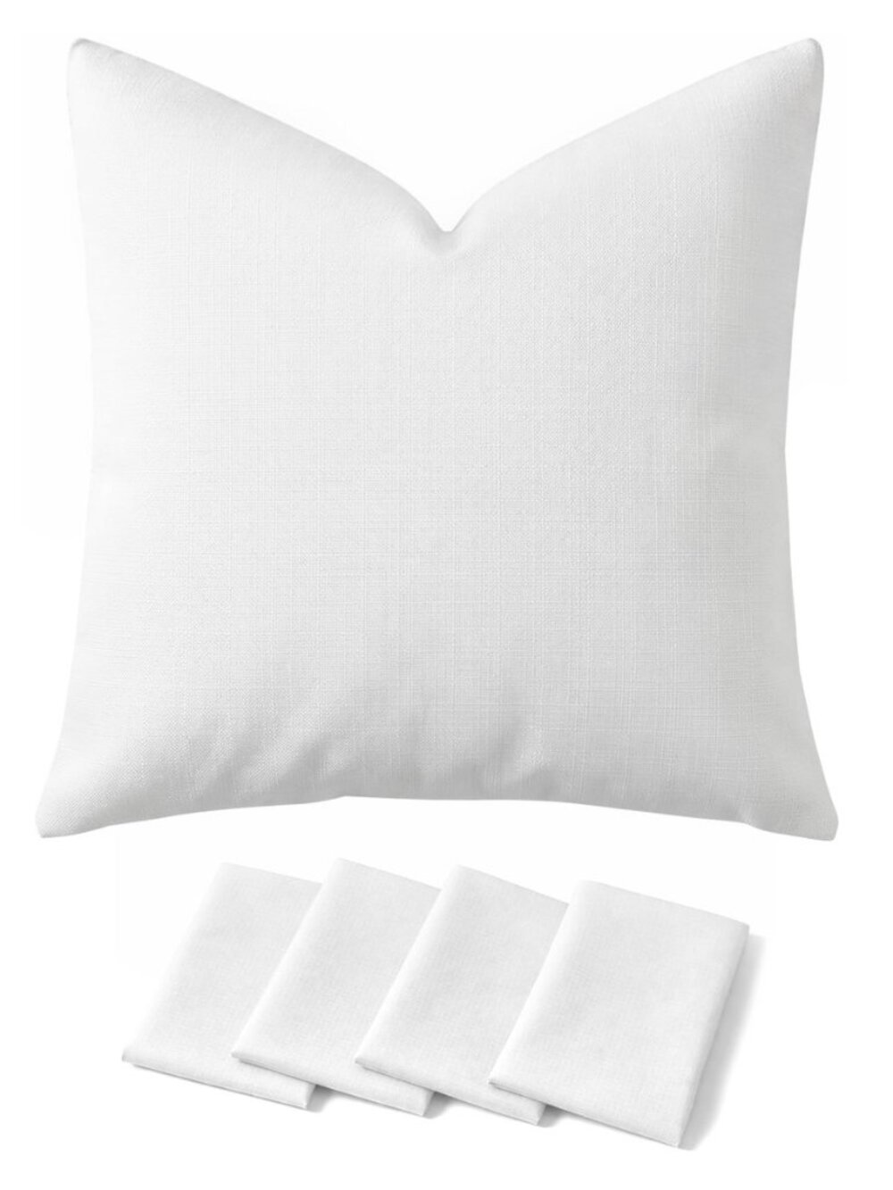 Faux Linen Throw Pillow Covers for Sofa and Couch, Hidden Zipper